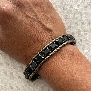 Loren Hope Clara Bracelet in Jet Black and Antique Gold